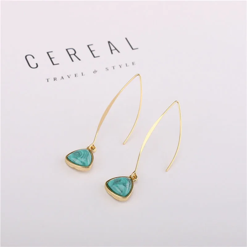 

Multi-layer creative Jewelry Ear Accessories Turquoises Earrings Drop Blue Natural Stone Gold Dangle Earrings for Women N2835