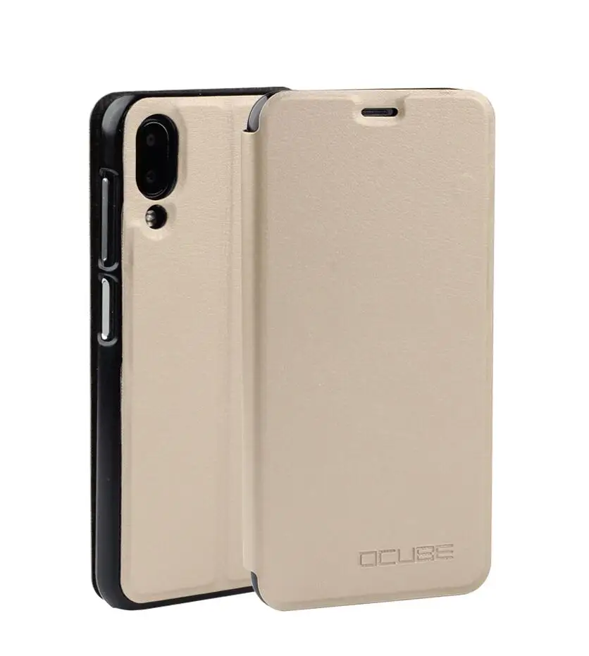 Ocube Роскошный кожаный флип Защитная пленка для UMI umidigi One Pro A3 A3 Pro F1 Play One Max A5 Pro Custodia Housse Coque - Цвет: Золотой