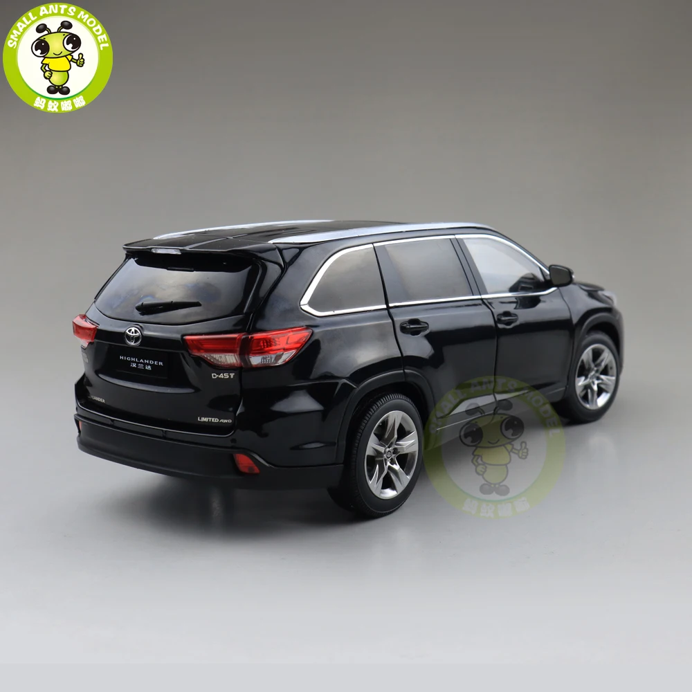 1/18 Highlander литая под давлением модель автомобиля SUV игрушки Детские подарки для мальчиков девочек черный