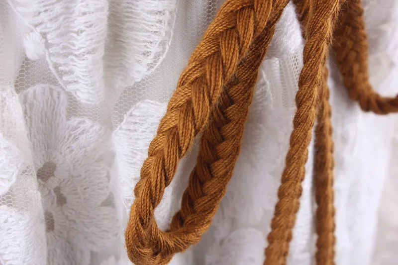 Модные женские кисточкой плетеный пояс cкручивание плетение волос Twist weaving вязаный пояс украшенный веревкой для платьев рубашка коричневый черный хлопок