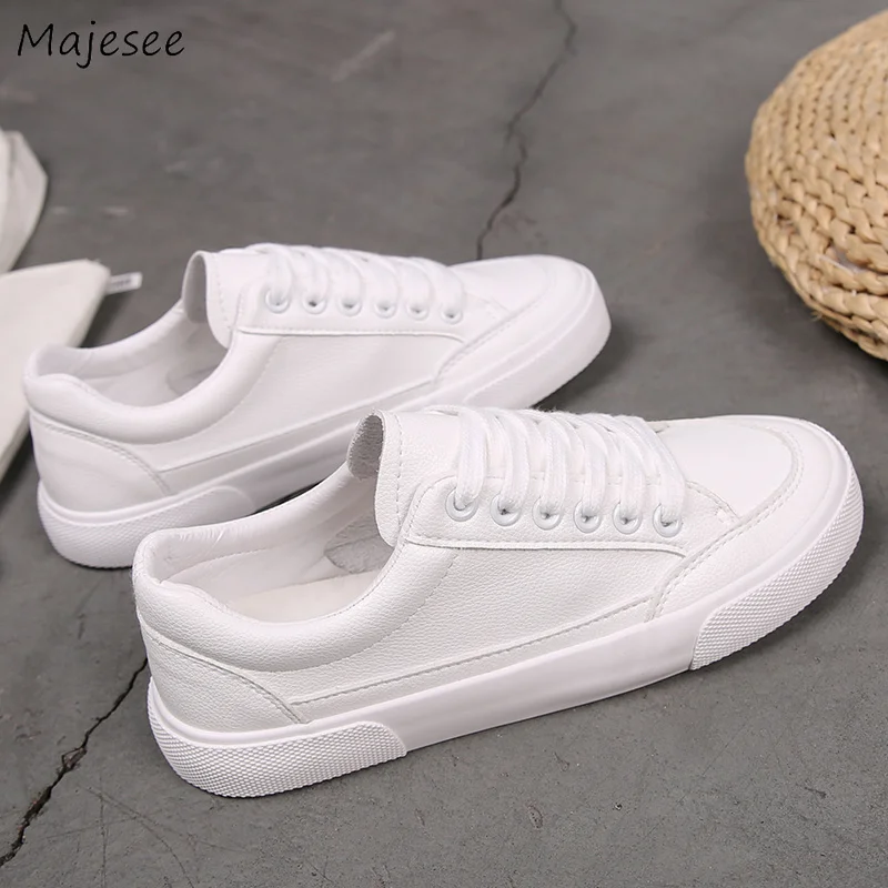 

Men's Vulcanize Shoes Korean Style Trendy All-match White Sneaker Outdoor Men Breathable Running Lace-up Daily Leisure Simple