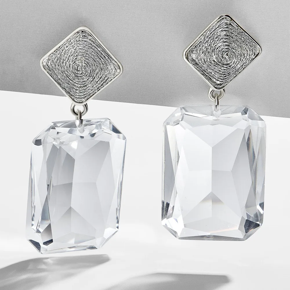

Bohemian Transparent Earrings for Women Geometric Carving Irregularity Big Drop Acrylic Earrings Simple Earings Fashion Jewelry