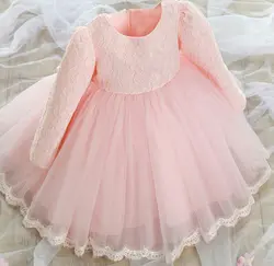 Нарядное платье для девочки девушки 2018 кружева цветок платье для крещения; свадьбы; представления ребенка и платье для малышей 3-12 лет