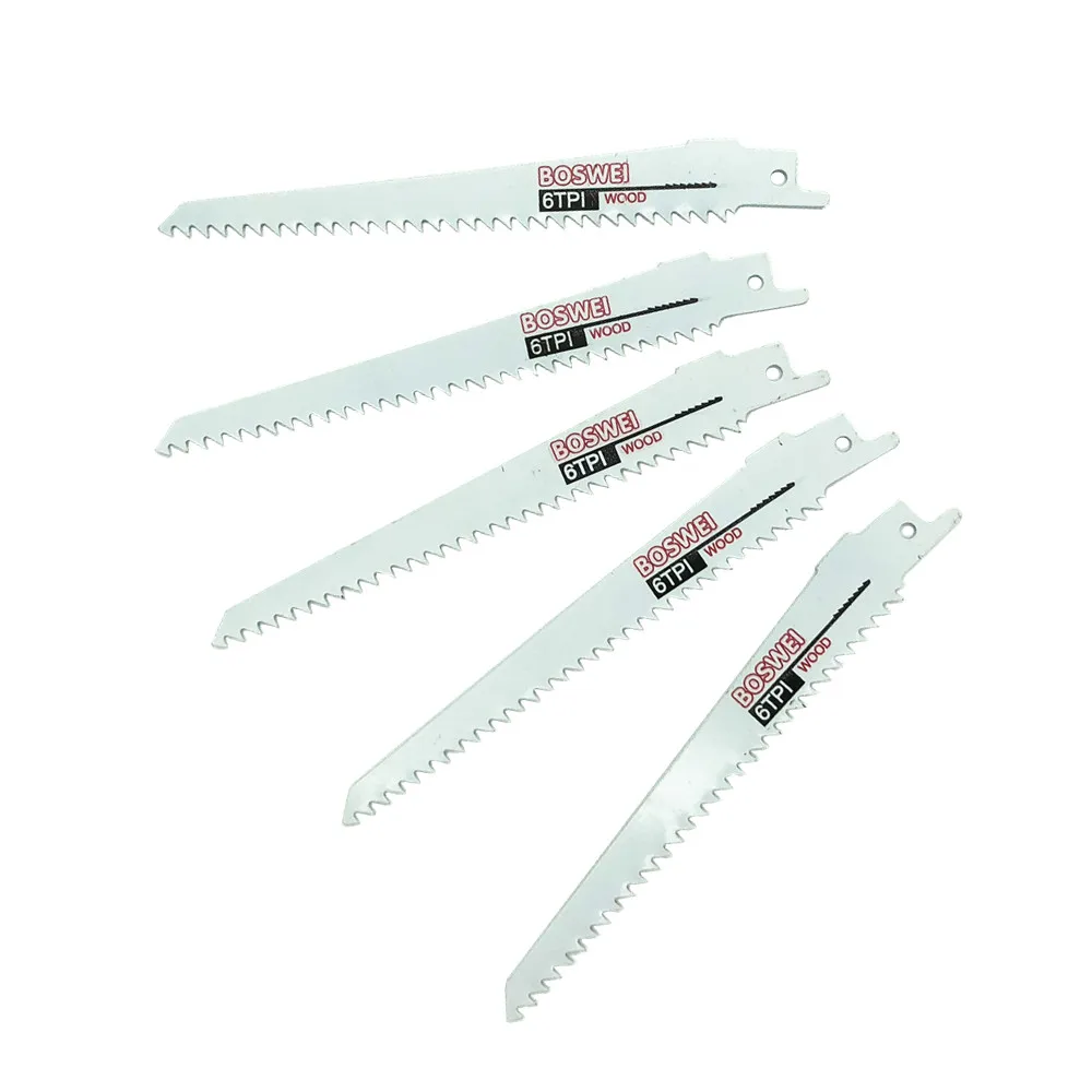 

5pcs Reciprocating Saw Blade 150mm/6'' Jig Saw Blades For Wood Cutting Woodworking Tools power tool accessories