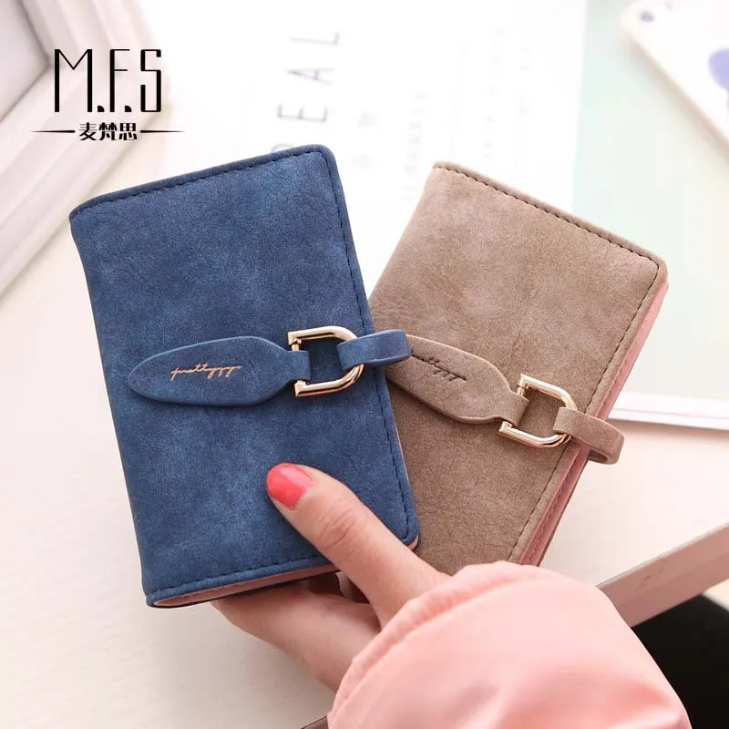 20 Cards Short Scrub Women Ladies Female Leather Business ID Credit Card Holders Portefeuille Femme Billetera Mujer 40