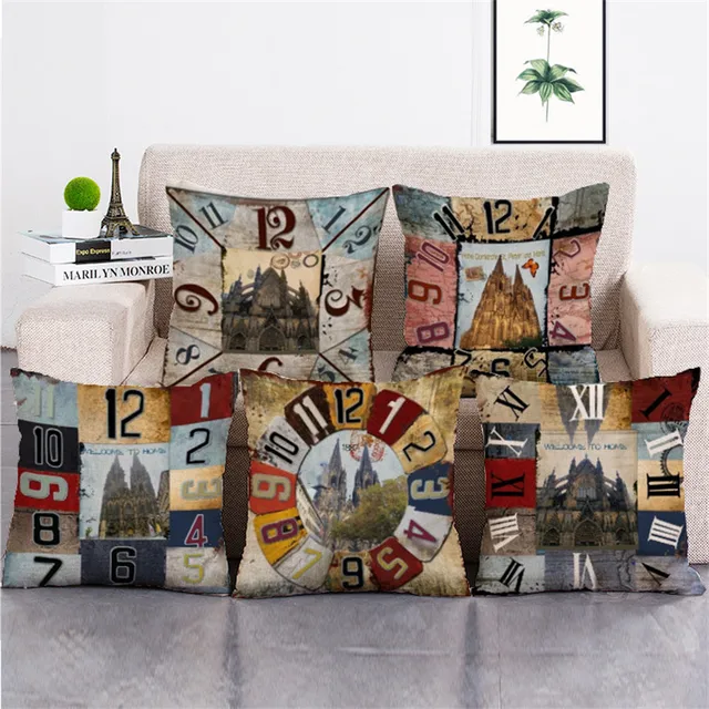 KYYZROZZZ New Designer Decorative Cushion Cover Print Clock European Delectable Designer Decorative Throw Pillows KYYZROZZZ New Designer Decorative Cushion Cover Print Clock European Delectable Designer Decorative Throw Pillows