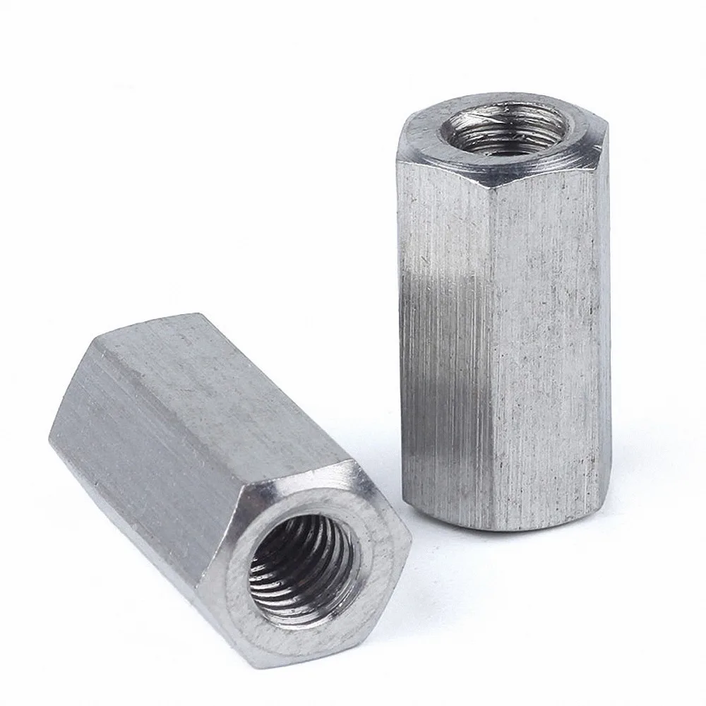304 Stainless Steel Threaded Rod Coupling Nuts Metric Fit Allthread Bar Stud 