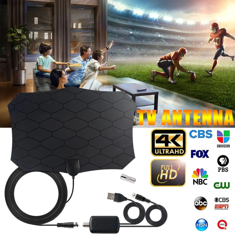 DIGITAL TV ANTENNA 320 MILE RANGE 1080P SIGNAL BOOSTER AMPLIFIER HDTV INDOOR