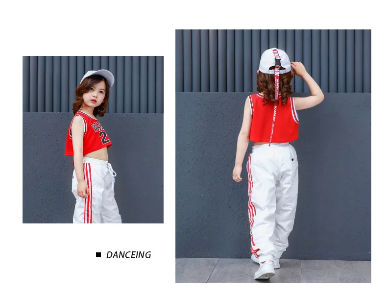 New Korean Style Hiphop Dance Clothes for Children Kids Girls Modern Ladies Women Jazz Hip Hop Pop Costume Suit Street Dancewear