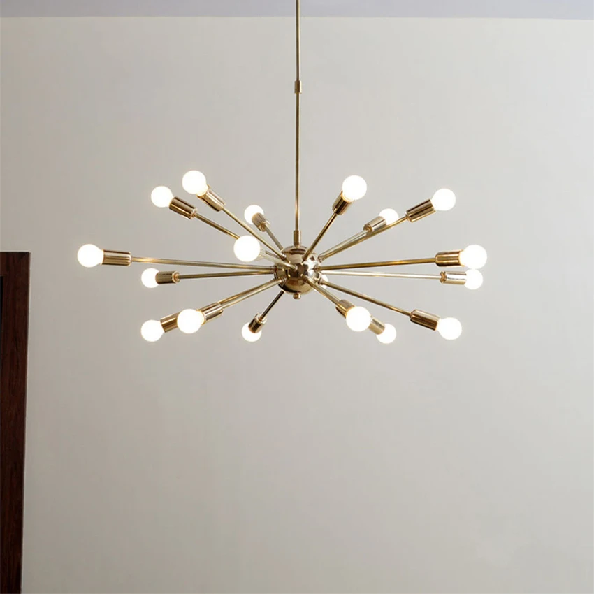 Винтажная латунная люстра-спутник, современный светильник, подвесной светильник, подвесной светильник для гостиной, домашнего декора, для столовой и кухни, светильник
