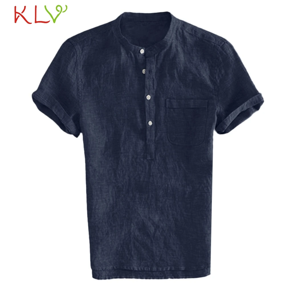 Футболка мужская с коротким рукавом забавный Приталенный топ из хлопка и льна в