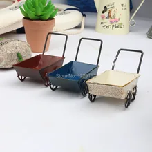 Envío Gratis Zakka Vintage Metal jardín carrito modelo hecho a mano metal artesanía moda foto prop hogar/Pub decoración regalo