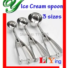 2 шт. ложка для мороженого из нержавеющей стали 21,5 см Средний Размер Совок с зубчатой дыни фруктовый шар форма ложка стеки столовые приборы