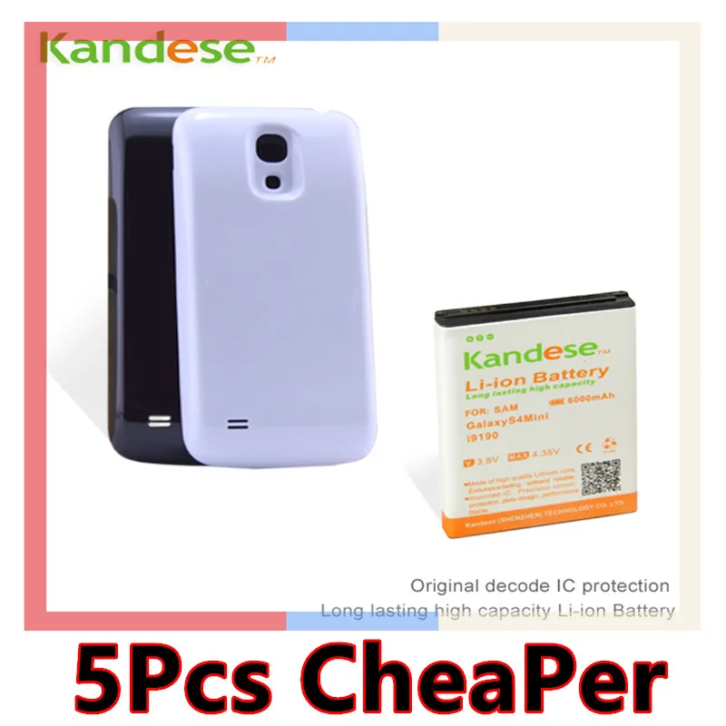 Extended Battery Bateria For Samsung Galaxy S4 Mini i9190 6000mah Original Kandese Decode IC Protection High
