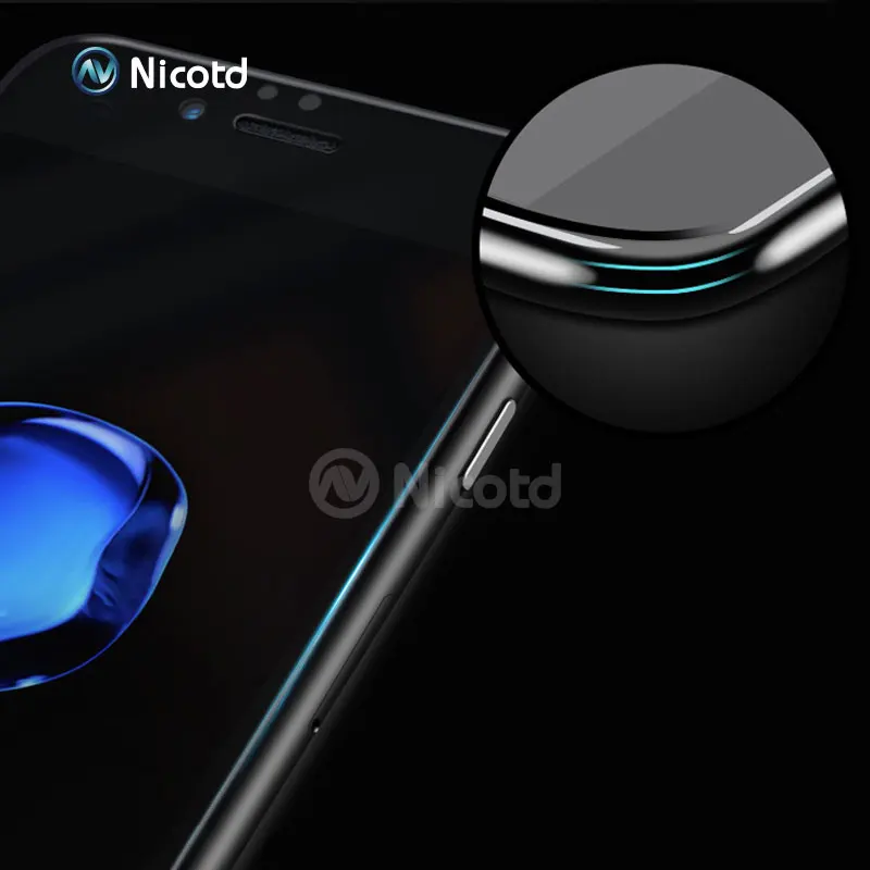 Nicott 10 шт./лот 3D изогнутое углеродное волокно мягкий край закаленное стекло для iPhone 6 6s Plus 3D полный экран протектор для iPhone 7 Plus