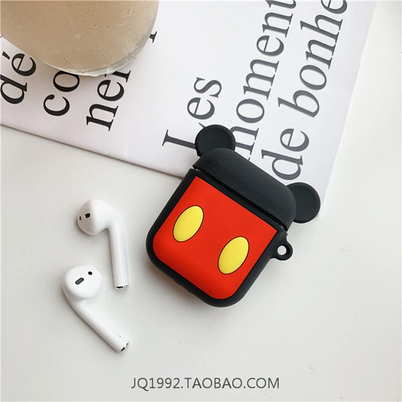 Милый 3D чехол с изображением Минни большие глаза Airpods для Apple, беспроводная Bluetooth гарнитура ipod, анти-осень, мягкая коробка, оболочка - Цвет: Темно-красный