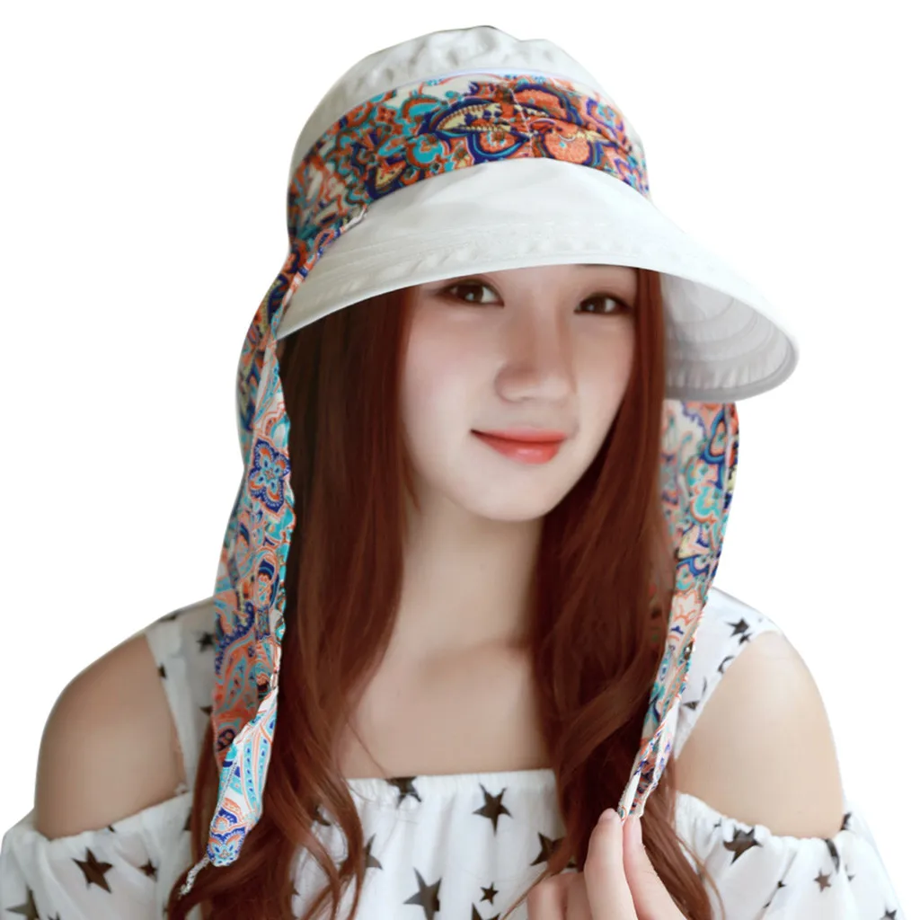 

Sleeper #501 2019 NEW FASHION Summer Women‘s Outdoor Beach Sunscreen Cap UV Protection Caps Sun Visor Hat summer Free Shipping