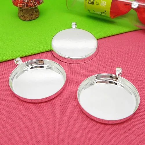 

Multi-color Round Pendant Setting Blank Resin Cabochons Bases Deep Wall Tray Bezel Cups with Bail 20mm 25mm for DIY Findings