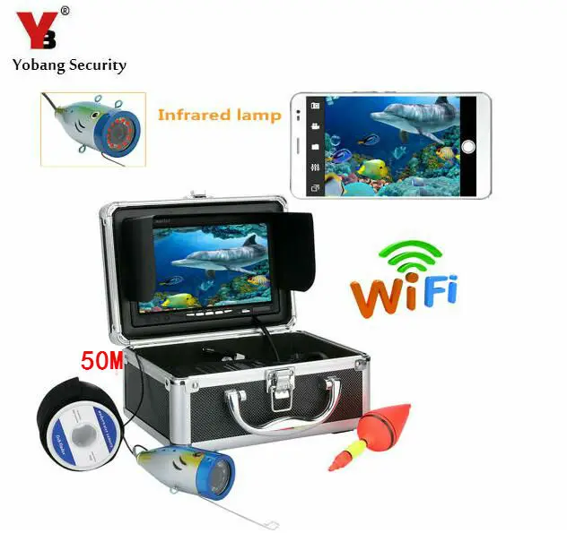 

Yobang Security 7"50M Cable Wifi APP Underwater Camera Fish Finder Fish Detector 1000tvl Underwater Fishing Video Camera Kit