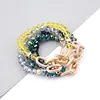 BOJIU-Bracelets à mailles à facettes en cristal or pour femmes, 19 couleurs, élastique, jaune, bleu, blanc, noir, vert, bleu, BC289 ► Photo 3/6