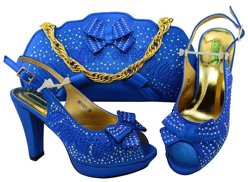 Scarpe Royal Blue Alti teal Borsa purple Italiane gold Stile Africano coral Borse red Tacchi Set E gq51zwv