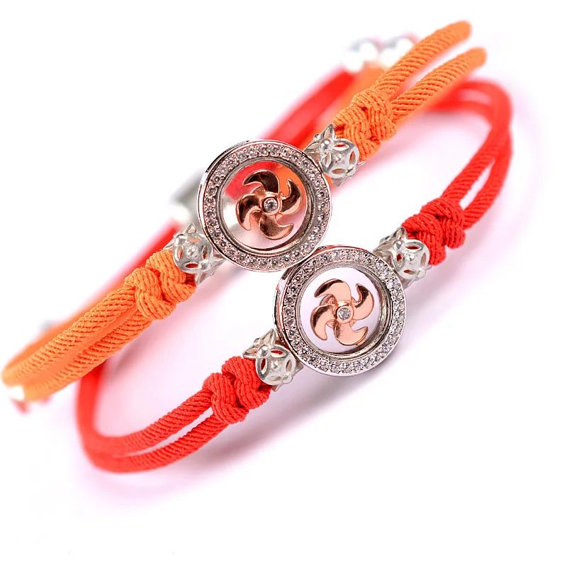 

Tibetan Buddhist String Bracelet For Women Handmade Red Rope Braided With Wind Wheel Charm Amulet Shift Luck Jewelry