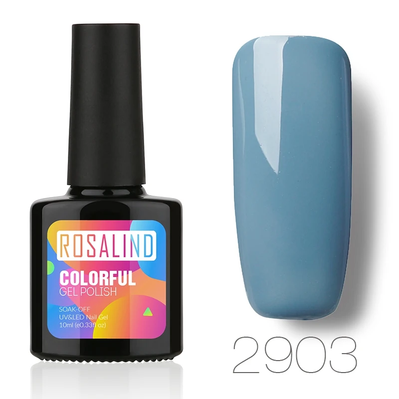ROSALIND гель 1 S 10 мл серый синий и кофейный цвета серия Гель лак для ногтей Полупостоянный Lucky UV Led блеск отмачиваемый гель лак - Цвет: 2903