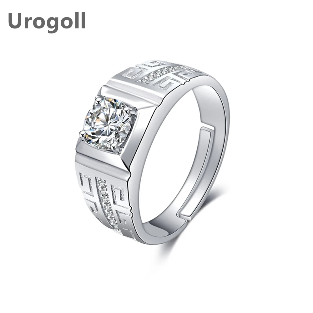 

Genuine Silver 925 Jewelry Noble Rings For Men Wedding Party Pure 925 Solid Silver Ring Zirconia Wedding Engagement Jewelry Gift