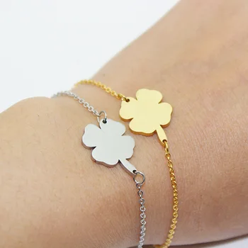 

Body Jewelry Luck Four Leaf Clover Bracelet For Women Best Friends Jewelry Gift Pulseras Bileklik Shamrock St. Patrick's Day