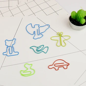 TUTU 30pcs/lot Cute Cartoon Animal Shape Paper Clips Creative Interesting Bookmark Clip Memo Clip Shaped Paper Clips H0006 2