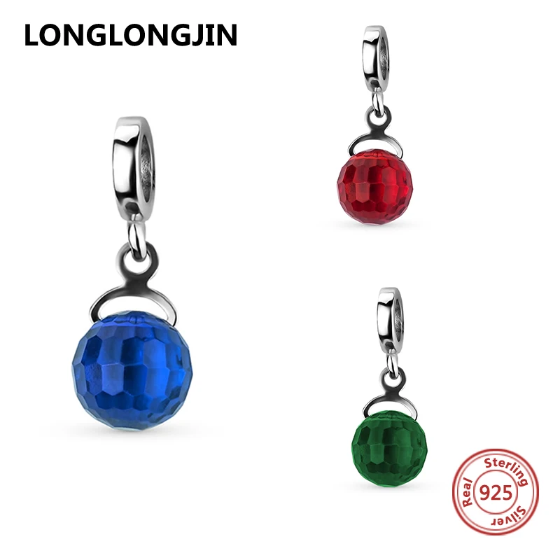 New 925 Sterling Silver Three Colors Classic Beads Fit Original Pandora Charms Bracelet Pendant DIY Fine Jewelry gifts for women | Украшения