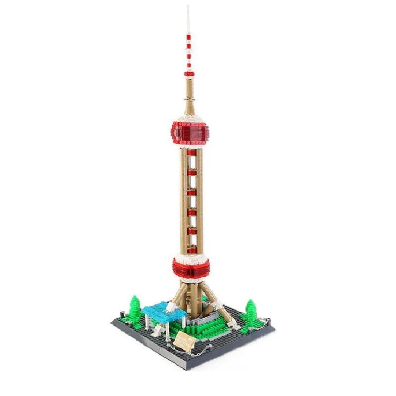 

5224 Wange Architecture The Oriental Pearl Tower Model Building Blocks Enlighten Figure Toys For Children
