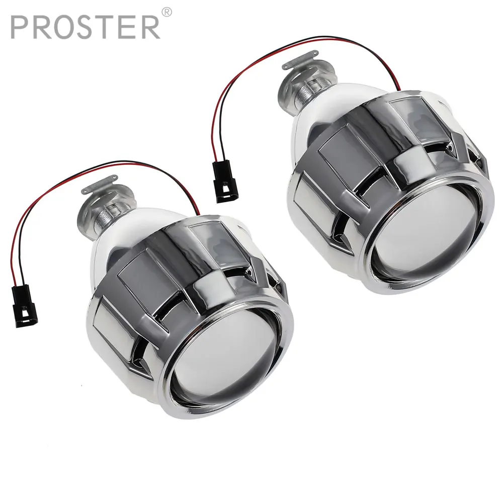 

(Left Side)2PCS 2.5" H1 H4 H7 12V Waterproof Projector LED Fog Light With Lens Halo Angel Eyes Rings COB Bi-xenon White Lamp