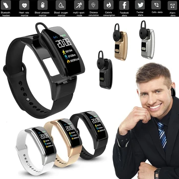 

Smart Sport Wristband B31 with Removable Bluetooth Headset Distance Calorie Heart Rate Monitor Pedometer TWS Music Call Earbuds