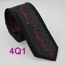 Yibei Coachella Галстуки мужские узкий галстук дизайн границы черный с красными полосками розовый пятна микрофибры галстук мода узкий галстук