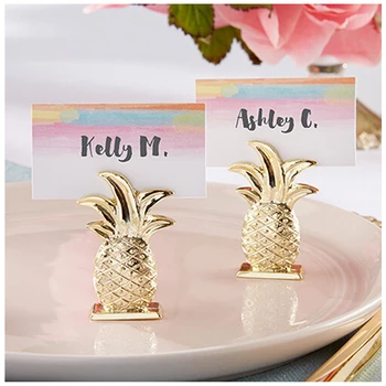 

100pcs Gold Pineapple Table Stand Card Holder Name Number Menu Stand For Wedding Favor Pineapple Deco Event Party Decoration