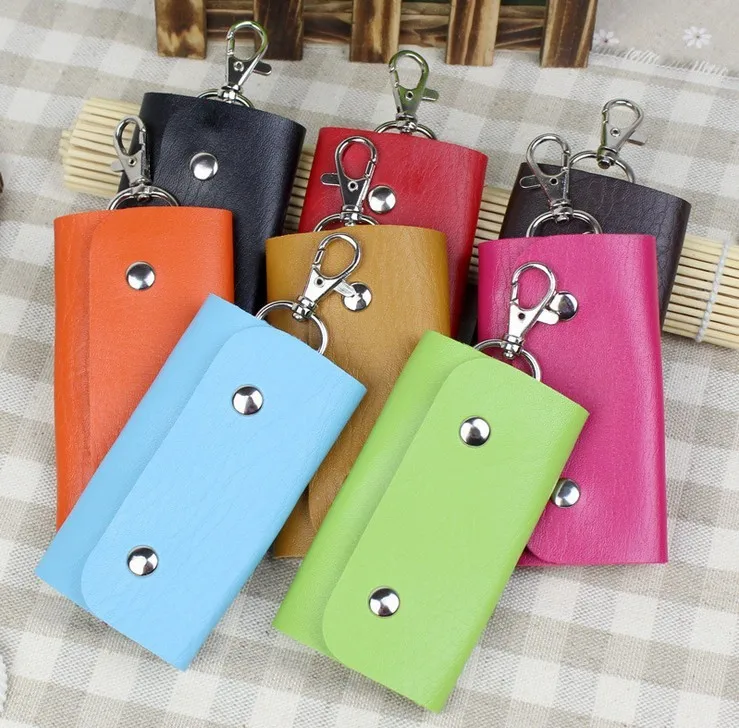 Fashion New Style Pu Leather Quality Solid Colors Keychain Car Housekeeper Holders font b Key b
