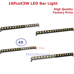 4 шт./лот Новый 16X3 Вт желтый светодио дный светодиодные прожекторы свет высокое Вт качество 70 светодио дный Вт светодиодный бар свет DMX режим