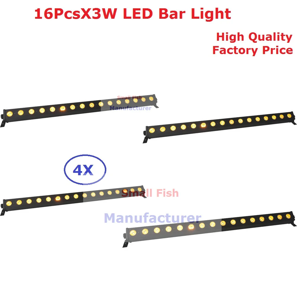 

4Pcs/Lot NEW 16X3W Yellow Color Led Wall Washer Light High Quality 70W Led Bar Light DMX Mode,Led Stage Light Fast Shipping