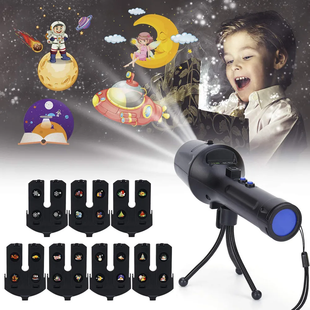 

6 Pattern Outdoor Flashlight Projector LED Light Landscape Xmas Halloween Party Tripod LED Lamp With Card Pattern Light #X