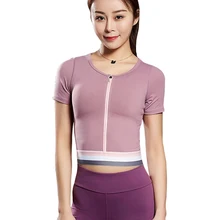 Женская футболка с круглым вырезом на Молнии Dri Fit, утягивающая для похудения, Спортивная футболка