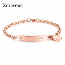 ZORCVENS Модные Украшения Женские аксессуары розовое Цвет Нержавеющая сталь инкрустированный куб циркония женщина с цепочкой ссылок браслет