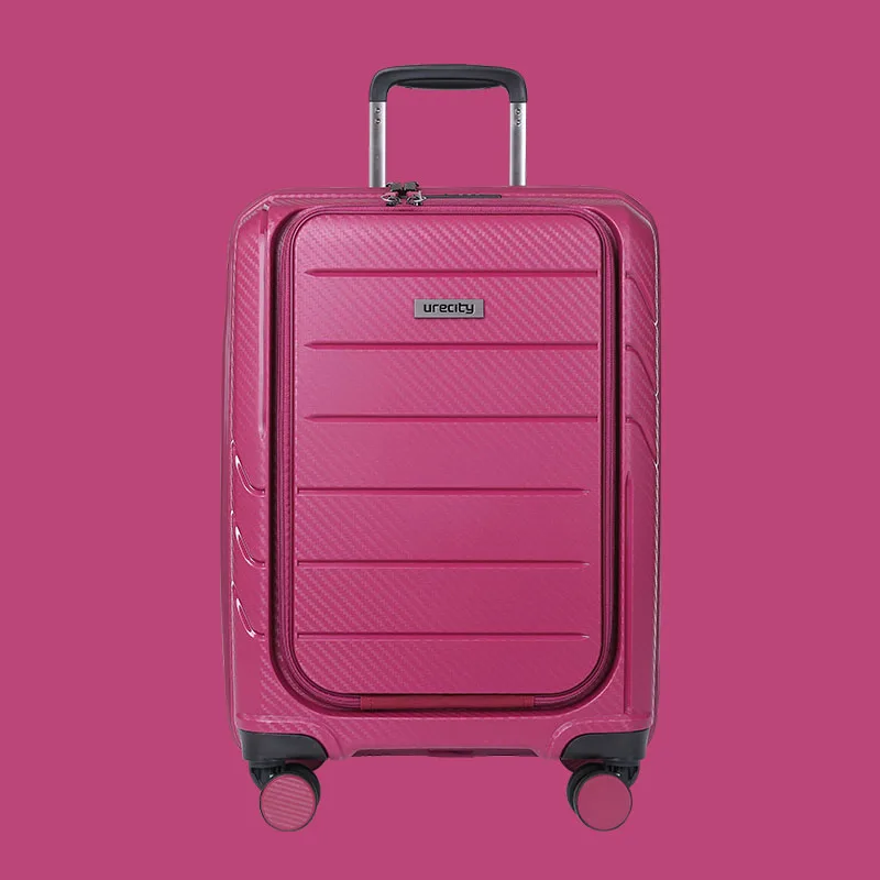travel high quality luggage business PP material suitcase rolling spinner wheels luggage computer bag - Цвет: red