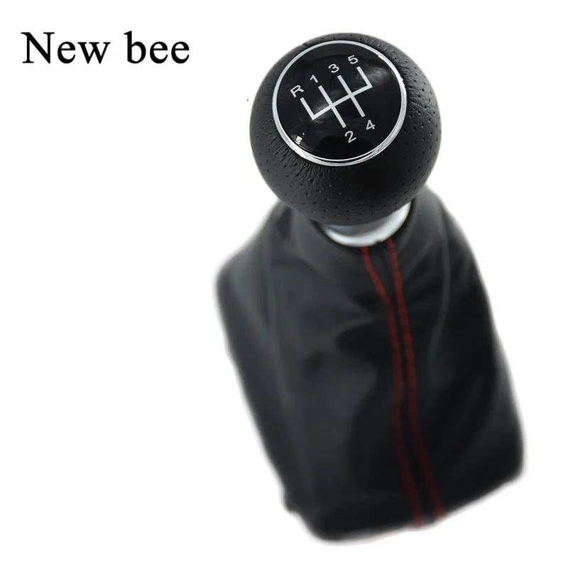 

Newbee 23mm / 5 Speed Car Gear Shift Knob With Leather Boot Gear Stick Shifter Lever Gaiter Cover For Audi A3 8L 2001 2002 2003