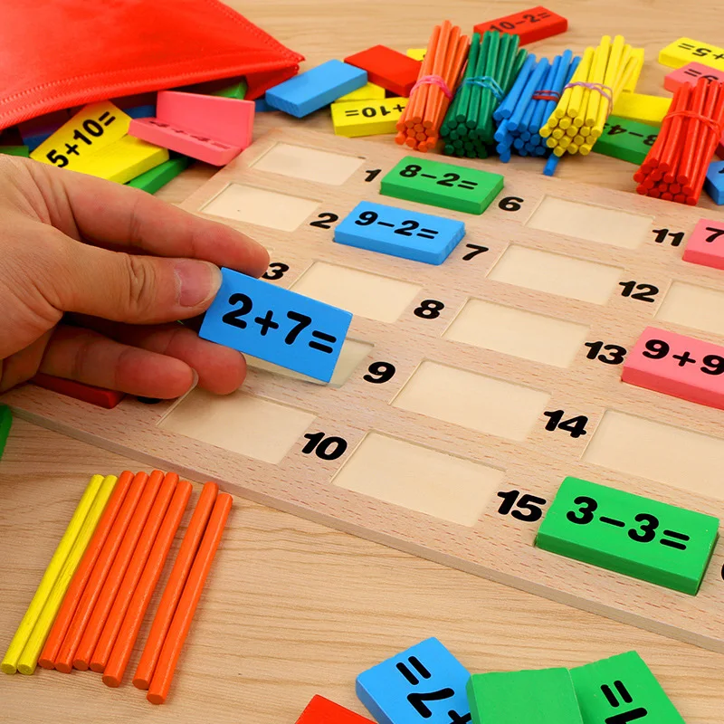 

Kids Mathematical Toys Counting Sticks Education Wooden Toy Building Intelligence Blocks Montessori Baby Wooden toy Gift