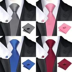 Новый модный мужской классический однотонный тонкий квадратный запонки галстук тканый Тощий шелковый костюм комбинация Галстуки Галстук