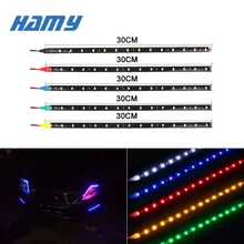 1x Автомобильный светодиодный полосы DIY RGB Лампочка атмосфера декоративная лампа авто Inerior светильник 15 Светодиодный дневной светильник DRL мотоцикл стиль