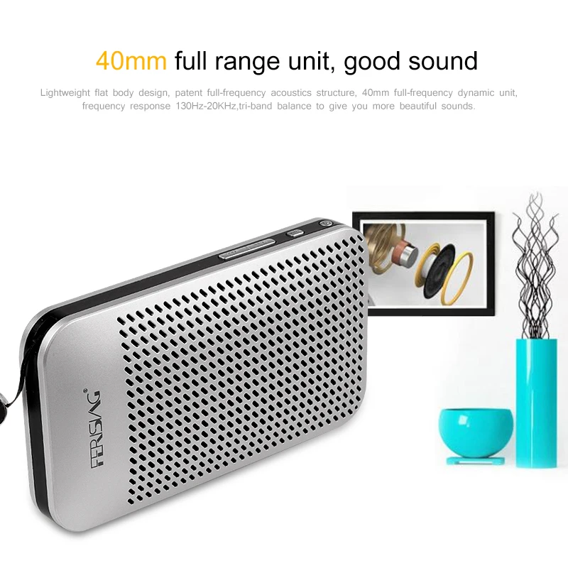  FERISING Power bank With Bluetooth Speaker 5000mah External Battery Portable 19Wh USB Sound Powerba