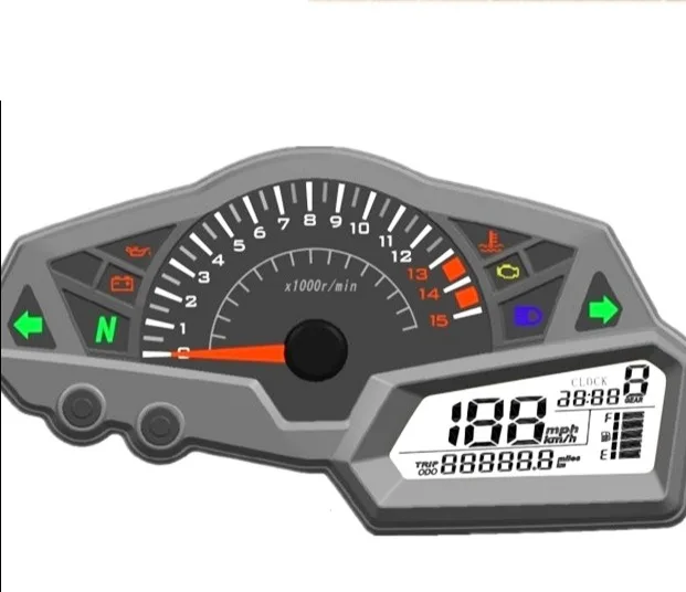 

Samdo Universal 6 Gear LCD Motorcycle Speedometer Odometer RPM Speed Fuel Gauge 0-199km/h