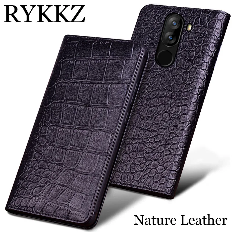 

RYKKZ For DOOGEE X60L Case Genuine Leather Flip Cover For DOOGEE X60L Case Handmake Mobile Phone Case For DOOGEE X60L 5.5inch